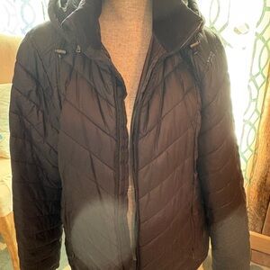 Tek Gear Navy Blue Quilted Puffer Jacket with Hood